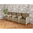 Lesro Ravenna Lounge Reception 4 Seat Tandem Seating in Brown