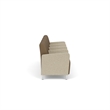 Lesro Ravenna Lounge Reception 4 Seat Tandem Seating in Brown