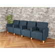 Lesro Ravenna Lounge Reception 4 Seat Tandem Seating in Blue