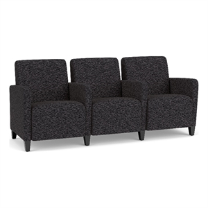 Lesro Ravenna Lounge Reception 3 Seat Tandem Seating in Black