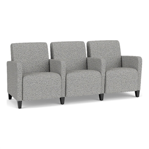 Lesro Ravenna Lounge Reception 3 Seat Tandem Seating in Gray