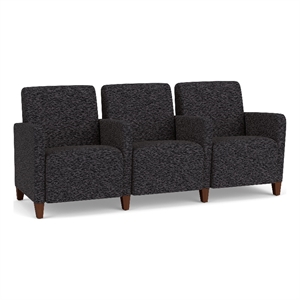 Lesro Ravenna Lounge Reception 3 Seat Tandem Seating in Black