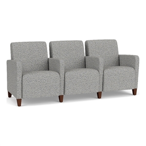 Lesro Ravenna Lounge Reception 3 Seat Tandem Seating in Gray