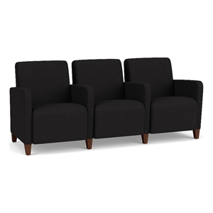 Lesro Ravenna Lounge Reception 3 Seat Tandem Seating in Black