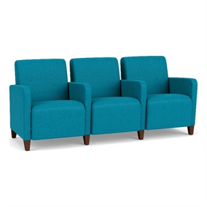 Lesro Ravenna Lounge Reception 3 Seat Tandem Seating in Teal