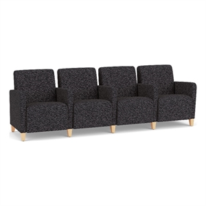 Lesro Ravenna Lounge Reception 4 Seat Tandem Seating in Black