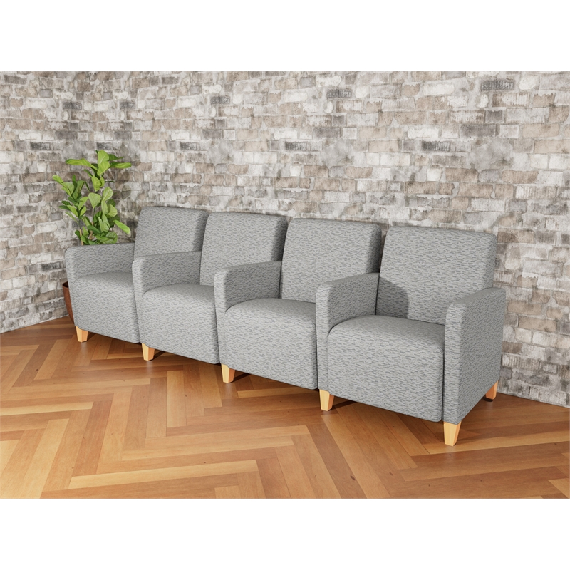 Lesro Ravenna Lounge Reception 4 Seat Tandem Seating in Gray