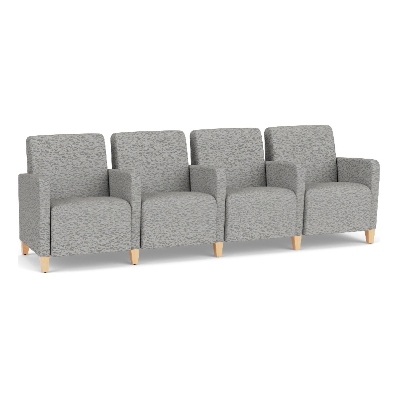 Lesro Ravenna Lounge Reception 4 Seat Tandem Seating in Gray