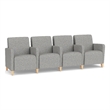 Lesro Ravenna Lounge Reception 4 Seat Tandem Seating in Gray