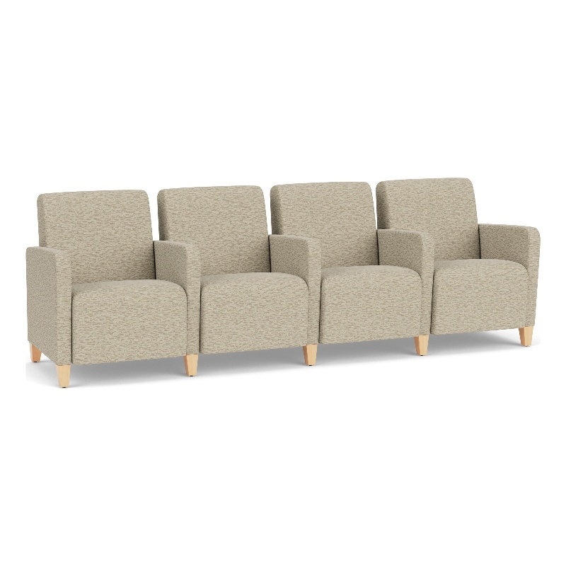 Lesro Ravenna Lounge Reception 4 Seat Tandem Seating in Beige