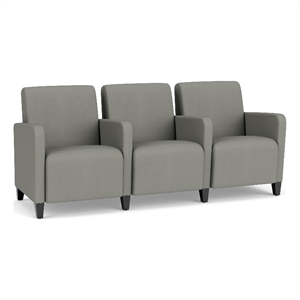 Lesro Ravenna Lounge Reception 3 Seat Tandem Seating in Gray