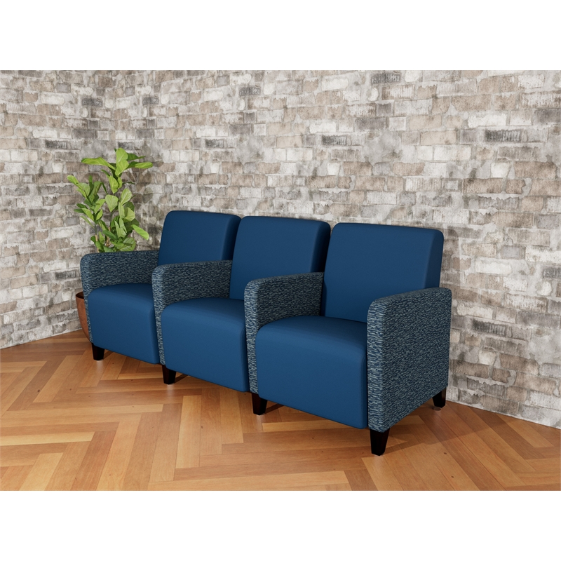 Lesro Ravenna Lounge Reception 3 Seat Tandem Seating in Blue