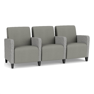 Lesro Ravenna Lounge Reception 3 Seat Tandem Seating in Gray