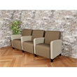 Lesro Ravenna Lounge Reception 3 Seat Tandem Seating in Brown