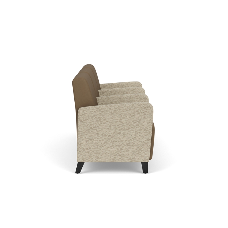 Lesro Ravenna Lounge Reception 3 Seat Tandem Seating in Brown