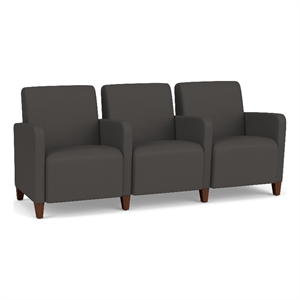Lesro Ravenna Lounge Reception 3 Seat Tandem Seating in Gray