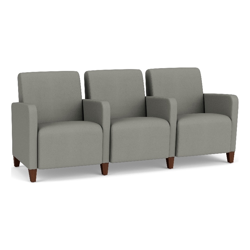 Lesro Ravenna Lounge Reception 3 Seat Tandem Seating in Gray