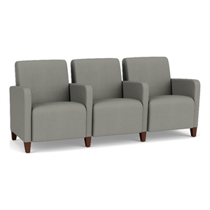 Lesro Ravenna Lounge Reception 3 Seat Tandem Seating in Gray
