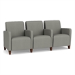 Lesro Ravenna Lounge Reception 3 Seat Tandem Seating in Gray