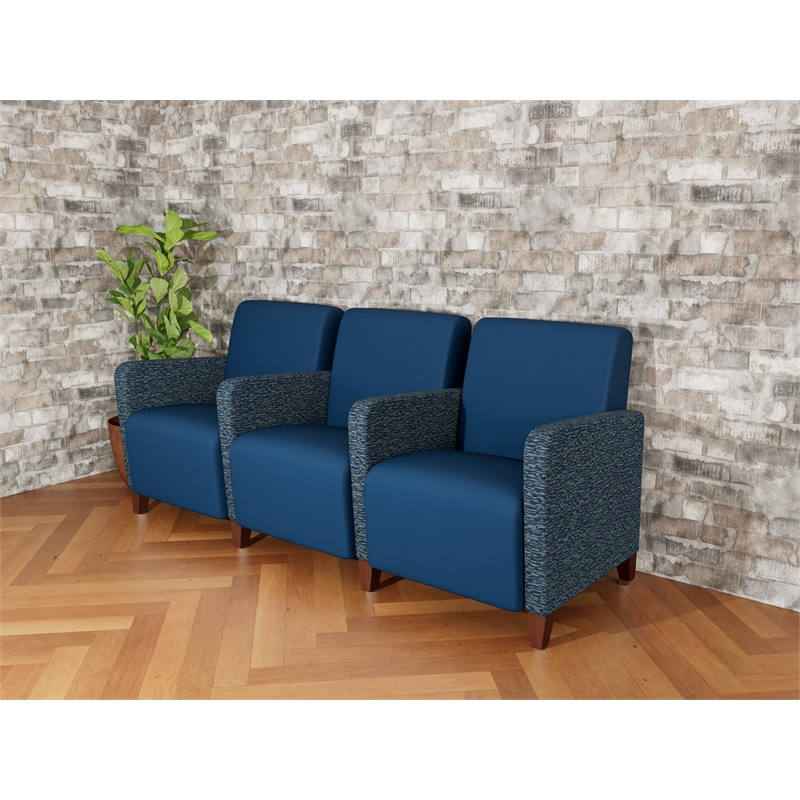 Lesro Ravenna Lounge Reception 3 Seat Tandem Seating in Blue