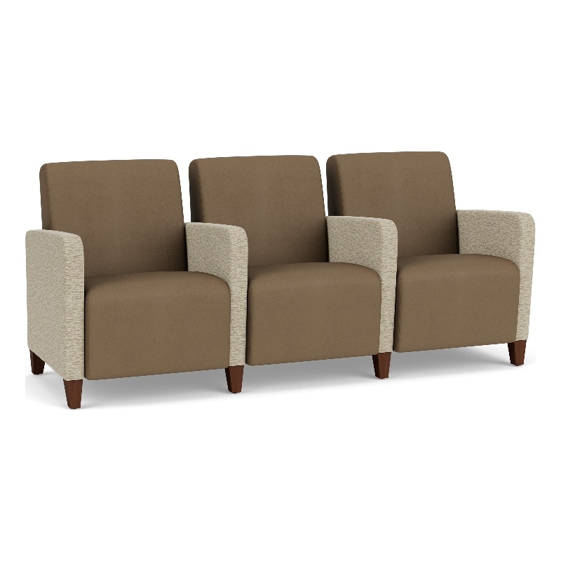 Lesro Ravenna Lounge Reception 3 Seat Tandem Seating in Brown