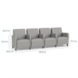 Lesro Ravenna Lounge Reception 4 Seat Tandem Seating in Gray