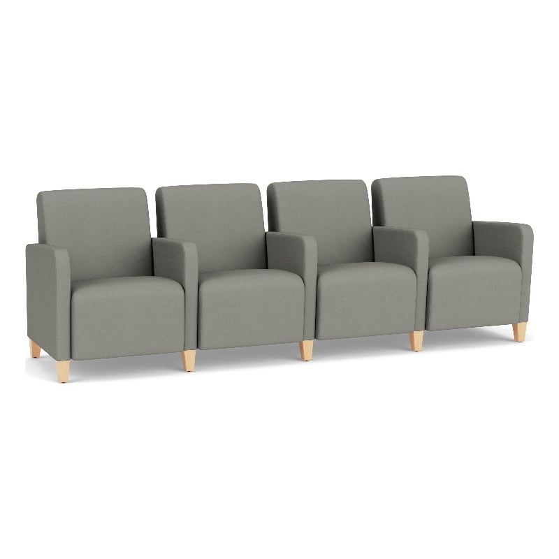Lesro Ravenna Lounge Reception 4 Seat Tandem Seating in Gray
