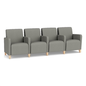 Lesro Ravenna Lounge Reception 4 Seat Tandem Seating in Gray