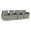Lesro Ravenna Lounge Reception 4 Seat Tandem Seating in Gray