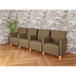 Lesro Ravenna Lounge Reception 4 Seat Tandem Seating in Brown