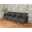 Lesro Ravenna Lounge Reception 4 Seat Tandem Seating in Gray