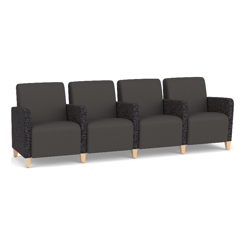 Lesro Ravenna Lounge Reception 4 Seat Tandem Seating in Gray
