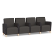Lesro Ravenna Lounge Reception 4 Seat Tandem Seating in Gray
