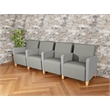 Lesro Ravenna Lounge Reception 4 Seat Tandem Seating in Gray