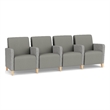 Lesro Ravenna Lounge Reception 4 Seat Tandem Seating in Gray