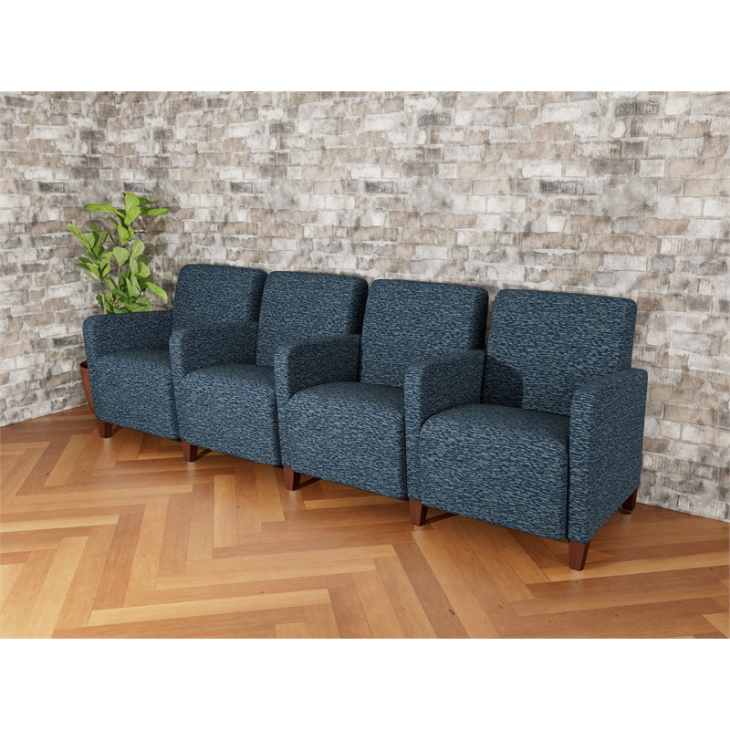Lesro Ravenna Lounge Reception 4 Seat Tandem Seating in Blue
