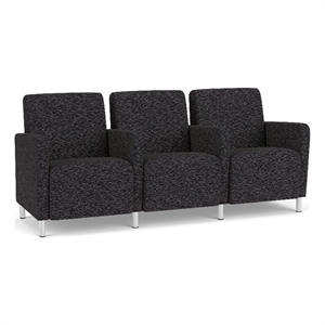 Lesro Ravenna Lounge Reception 3 Seat Tandem Seating in Black