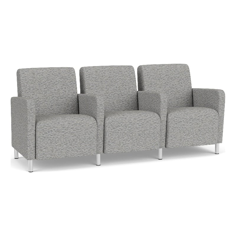 Lesro Ravenna Lounge Reception 3 Seat Tandem Seating in Gray