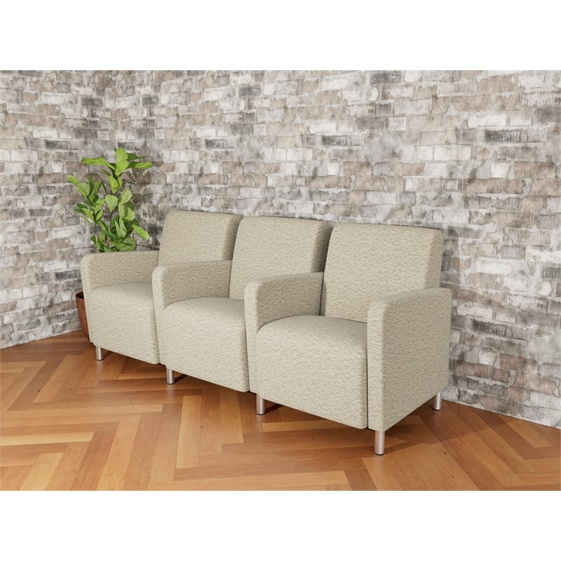 Lesro Ravenna Lounge Reception 3 Seat Tandem Seating in Beige