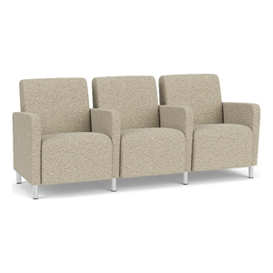 Lesro Ravenna Lounge Reception 3 Seat Tandem Seating in Beige