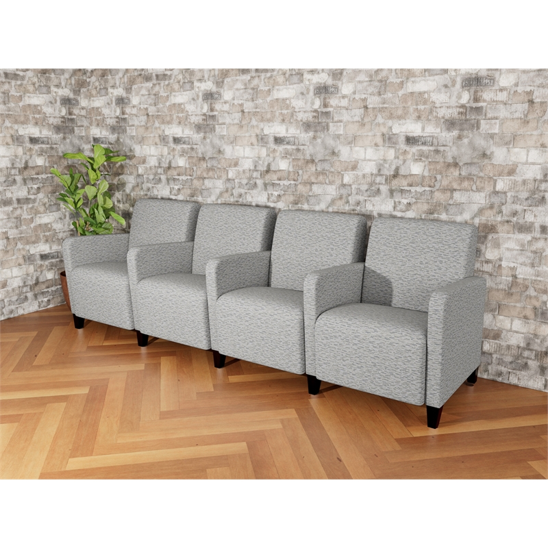 Lesro Ravenna Lounge Reception 4 Seat Tandem Seating in Gray