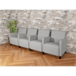 Lesro Ravenna Lounge Reception 4 Seat Tandem Seating in Gray