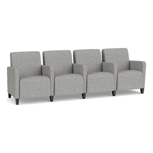 Lesro Ravenna Lounge Reception 4 Seat Tandem Seating in Gray