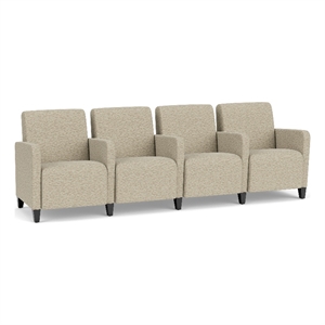 Lesro Ravenna Lounge Reception 4 Seat Tandem Seating in Beige