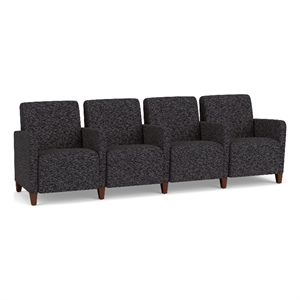 Lesro Ravenna Lounge Reception 4 Seat Tandem Seating in Black