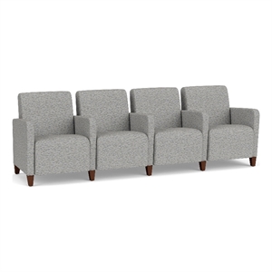Lesro Ravenna Lounge Reception 4 Seat Tandem Seating in Gray