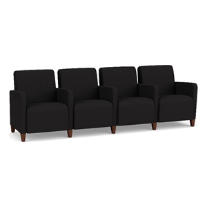 Lesro Ravenna Lounge Reception 4 Seat Tandem Seating in Black