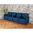 Lesro Ravenna Lounge Reception 4 Seat Tandem Seating in Blue