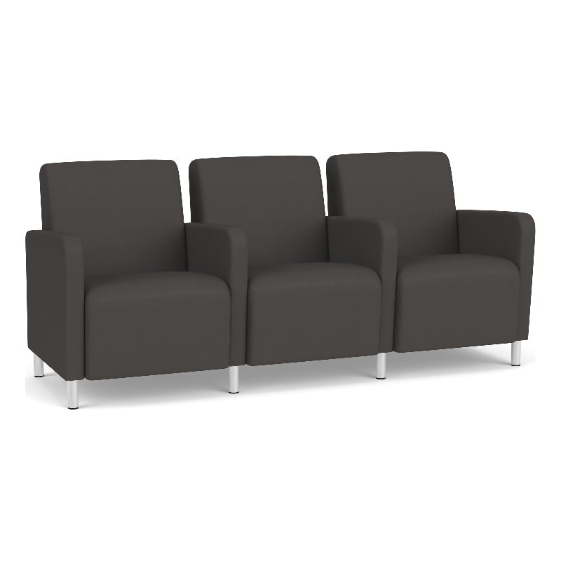 Lesro Ravenna Lounge Reception 3 Seat Tandem Seating in Gray