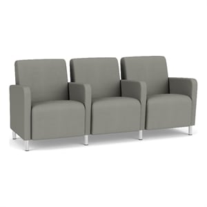 Lesro Ravenna Lounge Reception 3 Seat Tandem Seating in Gray